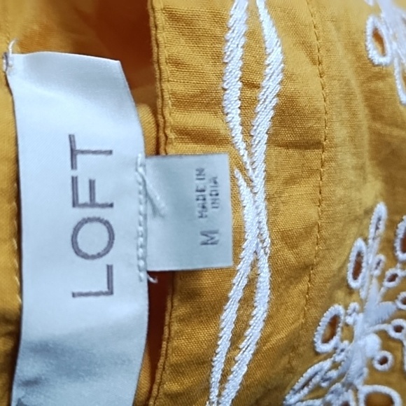 LOFT Yellow Embroidered Tank Top - Picture 5 of 6